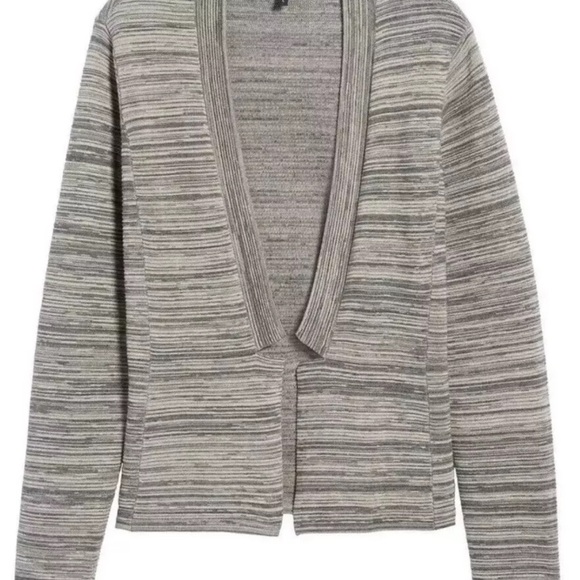 Eileen Fisher Tencel Cotton Notch Collar Cardigan, Maple Oat, Sz Large, NWT - Picture 1 of 9